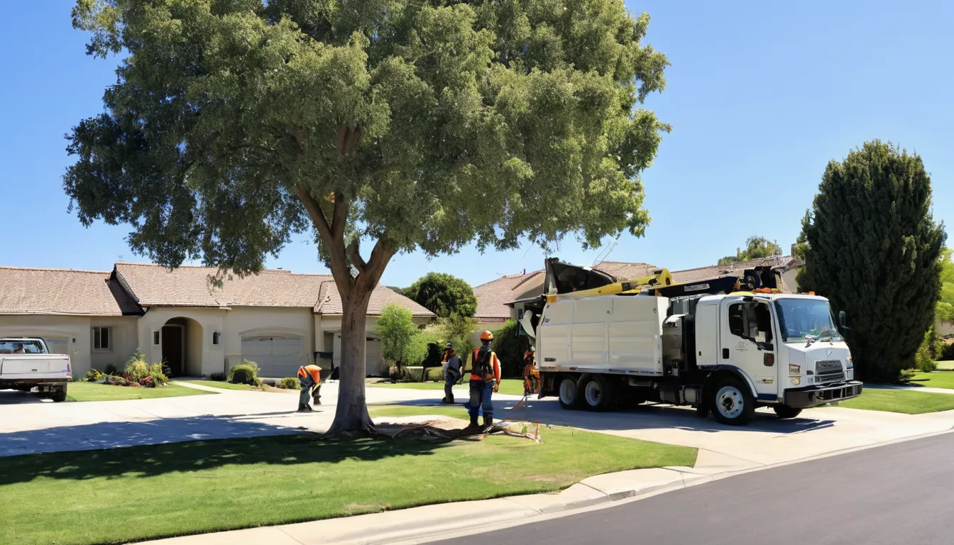 Tree removal provider working on a large backyard tree in Rohnert Park
